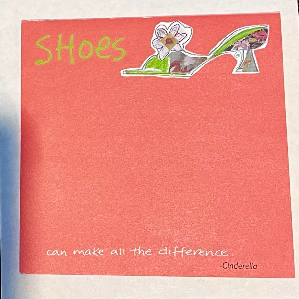 Notepad Cinderella Shoe Quote with Floral High Heel Illustration